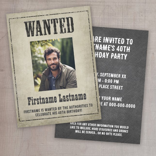 Convite Selvagem de Festa de aniversário de Poster (wanted - wild west birthday party invitation)