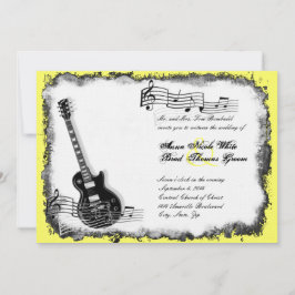 Convite selvagem do casamento da música do amarelo