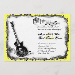Convite selvagem do casamento da música do amarelo