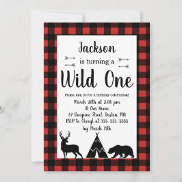 Convite Selvagem russa e Xadrez animal selvagem um anivers