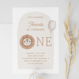 Convite Selvagem Um | Primeira Festa de aniversário do Leã