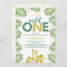 Selvagens Tropicais Um Chá de fraldas Dourado De A