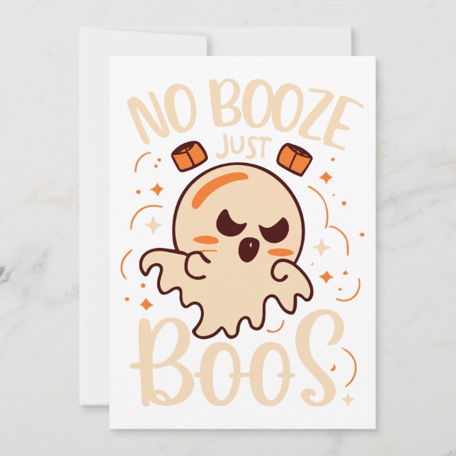Convite Sem Booze, Só Boos Halloween (Frente)