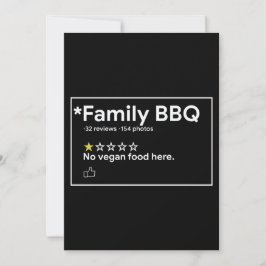 Convite Sem comida vegetariana para CHURRASCO familiar