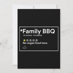 Convite Sem comida vegetariana para CHURRASCO familiar