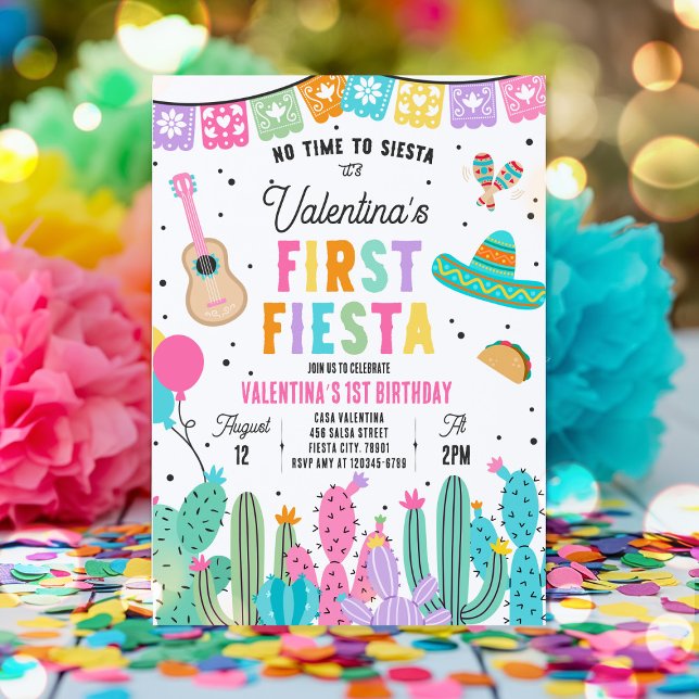 Convite Sem Tempo Para A Festa Fiesta De primeiro aniversa (Criador carregado)