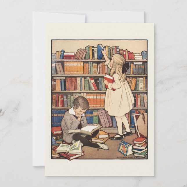 Convite Semana do Livro Infantil por Jessie Willcox Smith (Frente)