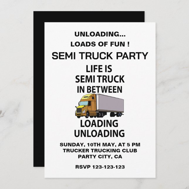 Convite Semi Trucks Festa de Motoristas (Frente/Verso)