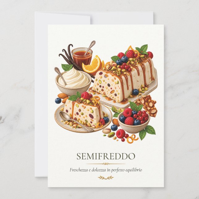 Convite Semifreddo – Vintage Italian Dessert (Frente)
