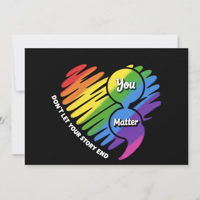 Convite Semikolon LGBTQ Suicídio Prevenção Mental Saúde (Frente)