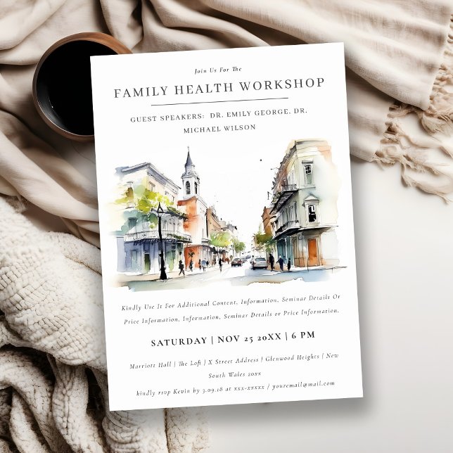 Convite Seminário de Workshop de Nova Orleans Louisiana (Criador carregado)