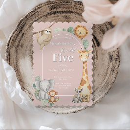 Convite Seminário Tropical de Animais Safari Selvagens Ros