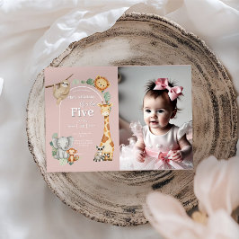 Convite Seminário Tropical de Animais Safari Selvagens Ros