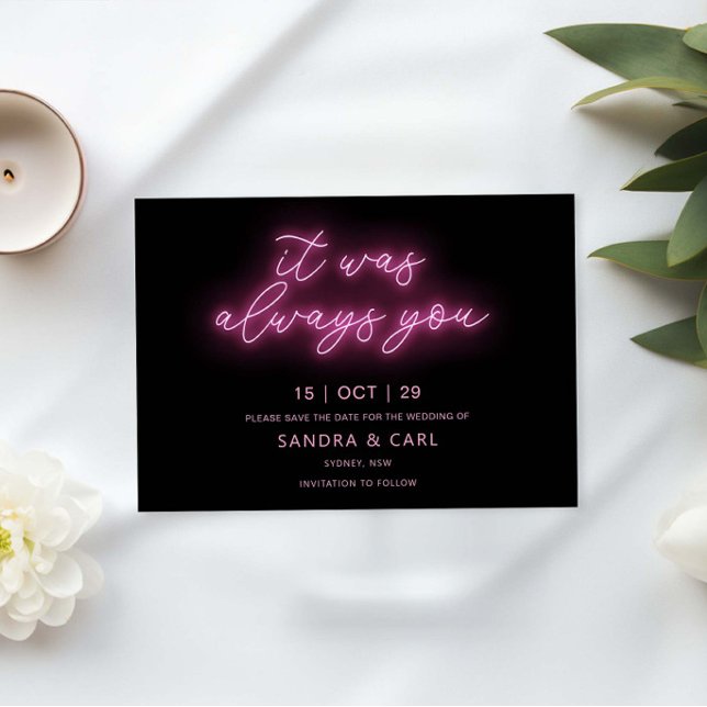 Convite Sempre foi você, Neon Glow Light. (Criador carregado)