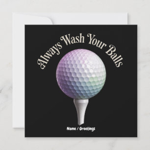 Convite Sempre Lave as Suas Bolas Camisa Divertida de Golf