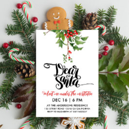 Convite Sencillo Elegante Vermelho Branco Papai Noel Visco