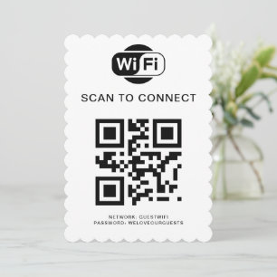 Convite Senha Wifi Verificação de código QR para conexão