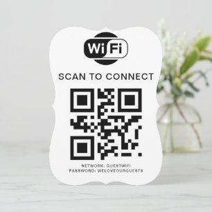 Convite Senha Wifi Verificação de código QR para conexão