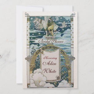 CONVITE SENHORA COM PARTIDO CHÁ DE PANELA UNICORN DOURADA