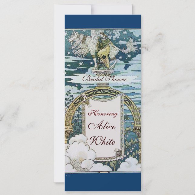 Convite SENHORA COM PARTIDO CHÁ DE PANELA UNICORN Dourada (Frente)