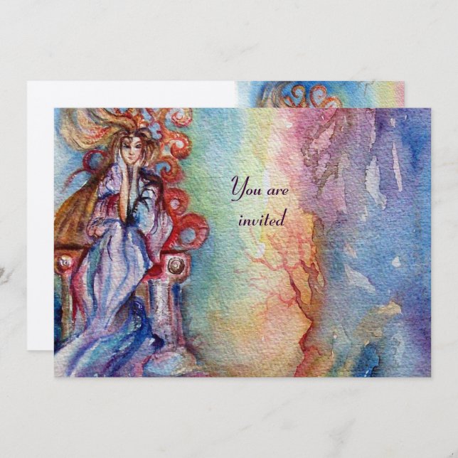 Convite SENHORA DO LAGO rosa roxo ble champanhe branco (Frente/Verso)