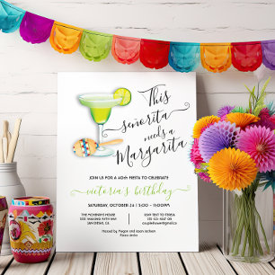 Convite Senhora Margarita Festa Mexicana de Aniversário