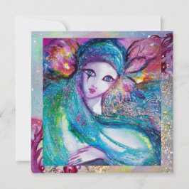 Convite SENHORA MÁSCARA AZUL Festa de casamento mascarada