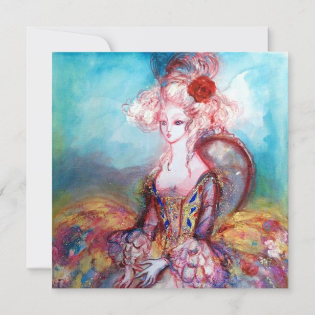 Convite SENHORA POMPADOUR , Festa com Fantasia de Ouro Sof (Frente)