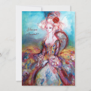 Convite SENHORA POMPADOUR , Festa de Fantasia Classuda com