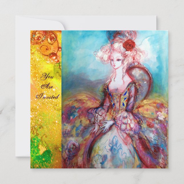 Convite SENHORA POMPADOUR , Festa de Fantasia de Luxo Dour (Frente)