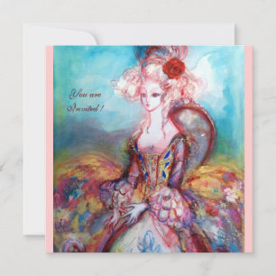 Convite SENHORA POMPADOUR, Festa de Fantasia de Luxo Doura