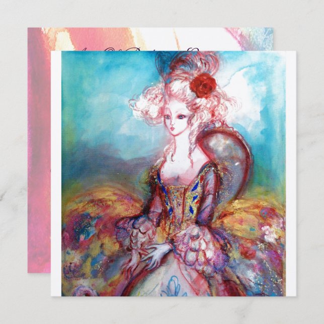 Convite SENHORA POMPADOUR Metálico Prateado (Frente/Verso)