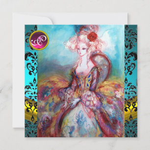 CONVITE SENHORA POMPADOUR, MONOGRAMA DE FLOR DE DAMASCO PR