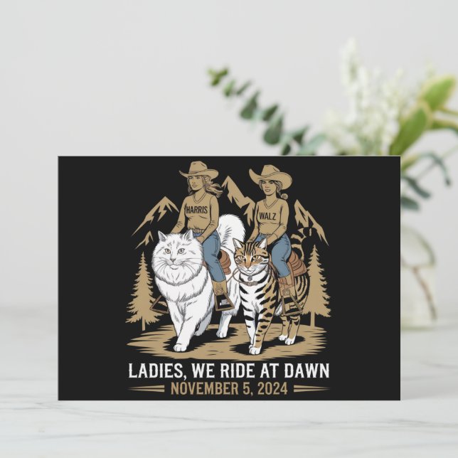 Convite Senhoras Que Andamos Em Dawn Kamala Harris Walz Se (Em pé/Frente)