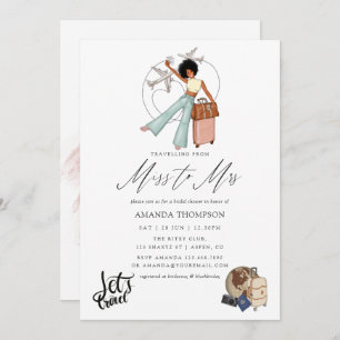 Convite Senhorita à Sra. Viagem Chá de panela