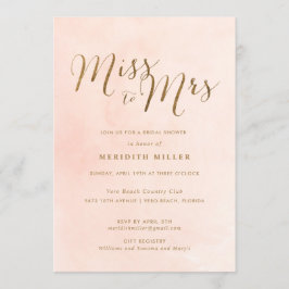 Convite Senhorita rosa e Dourada do Partido da Sra. Chá de