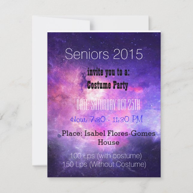 Convite Seniors party (Frente)