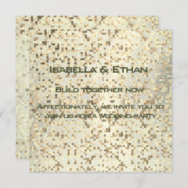 Convite Sépia desfocada e azulejos beges ou pequenos quadr