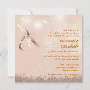 Convite Sepia Dragonfly Casamento outono Russo