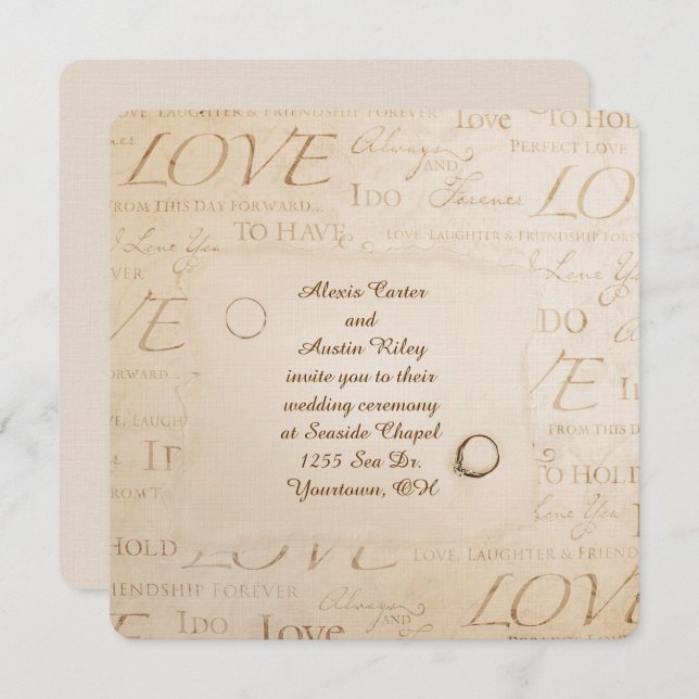 Convite Sepia Wedding (Frente/Verso)