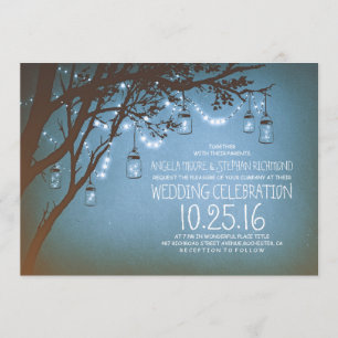 Convite sequência de luzes casamento vintage de jarros ped