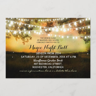 Convite sequência de luzes com Baile de formatura Rústico