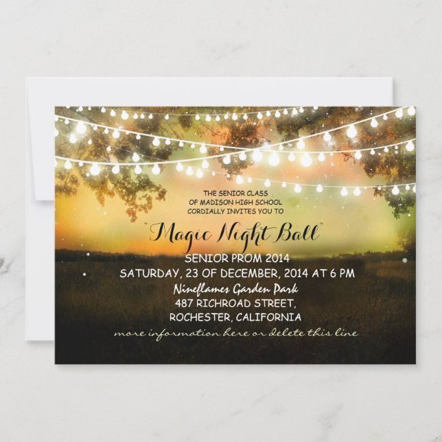 Convite sequência de luzes convocações de Baile de formatu (Frente)