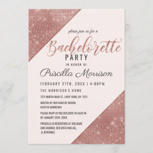 Convite Sequin Sparkling Bachelorette do brilho do ouro