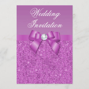 Convite Sequins da orquídea, arco & casamento de diamante