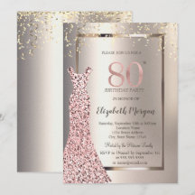 Sequins Rosa Dourado Vestido Ivory 80 Aniversário