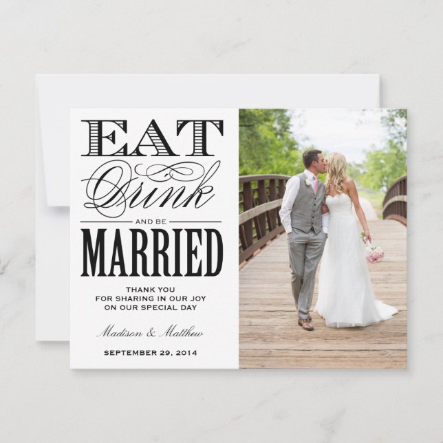 Convite Ser casado | Cartão-postal para o agradecimento (Frente)