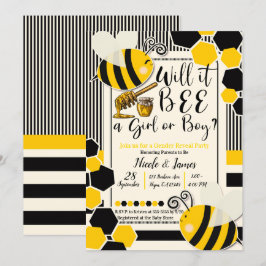 Convite Será Abelha Chá de Bebê Revelação do Sexo