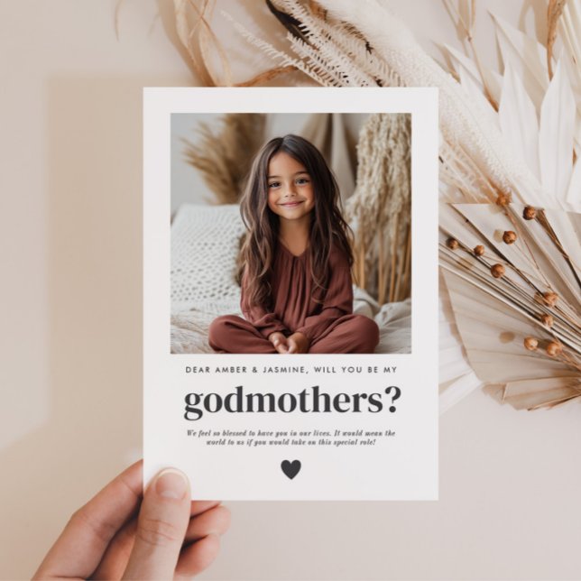 Convite Será Minha Padrinho Proposta de Foto (Zazzle Will You Be My Godmothers Photo Proposal Invitation)