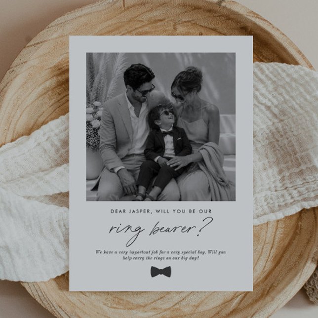 Convite Será Nosso Portador de Aliança Proposta Manuscrita (Zazzle Will You Be Our Ring Bearer Handwritten Proposal Invitation)